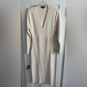 Women’s Express Cream V-Neck Dress Size M